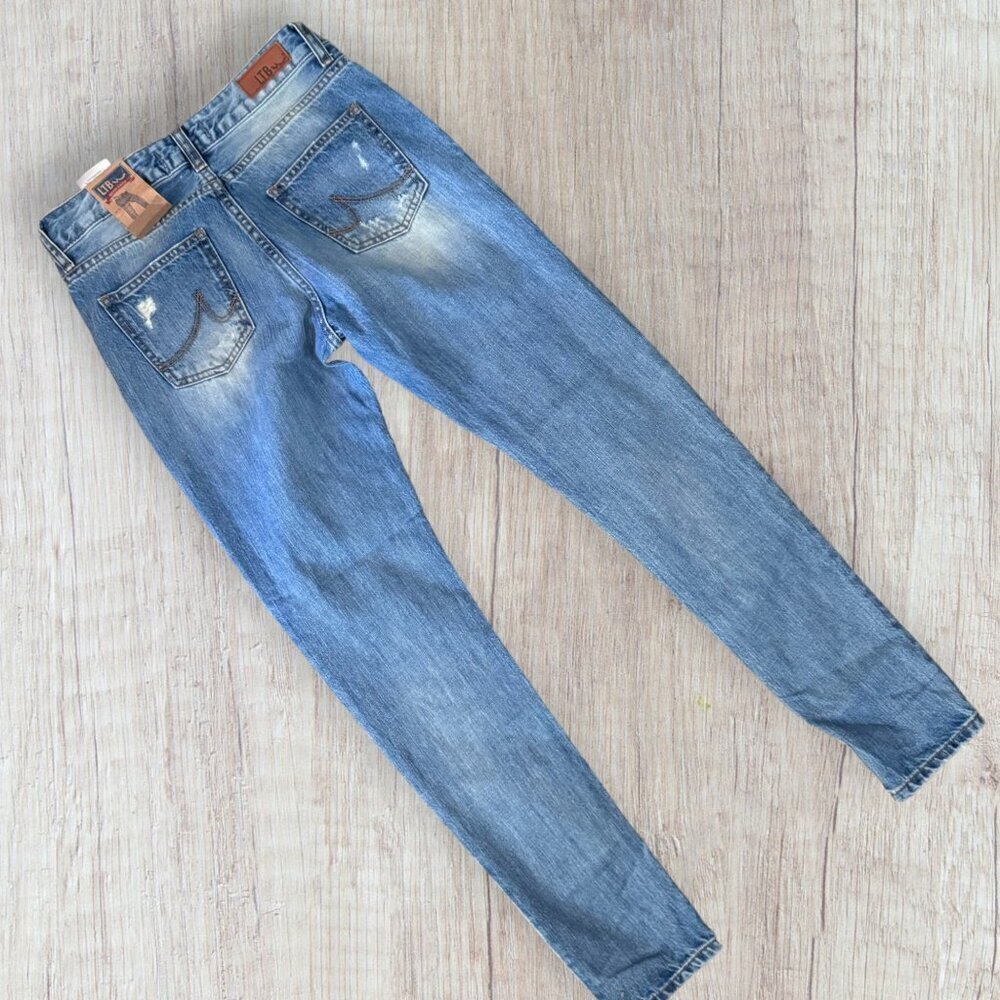 NWT LTB Erika Boyfriend Distressed Ripped 100% Cotton Denim Jeans Turkey 25